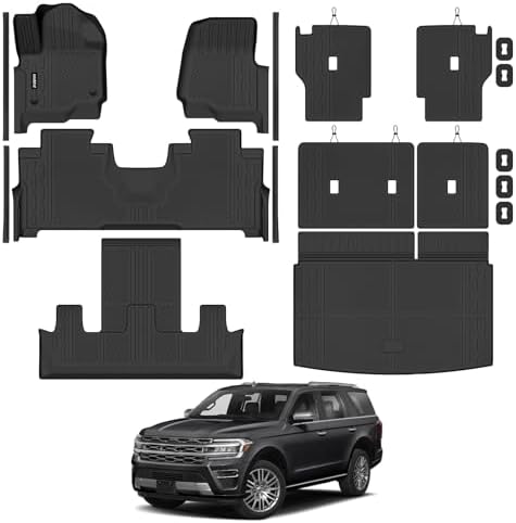 Naibeve Floor Mats for 2018-2024 Ford Expedition Max 7 Seats (Only Max) by NAIBEVE-USA