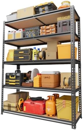 71.9" H Garage Shelves,Garage Storage Shelves Heavy Duty,Heavy Duty Garage Shelving,Adjustable 5 Tier Shelving for Garage Storage,Warehouse,71.9" Hx40 W x20 D by Korolado