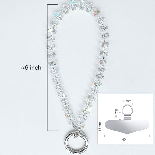 TENOC Beaded Phone Wrist Strap, Clear - Image 2
