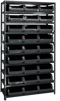 Quantum Storage Systems MSU-531BK Solid Heavy Duty 10 Shelves 27 MAGNUM Black Bins 75" H x 42" W x 18" D by QuantumStorageSystems