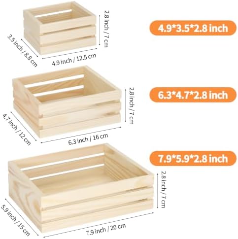 Set of 3 Nesting Unfinished Wood Crates - Image 2