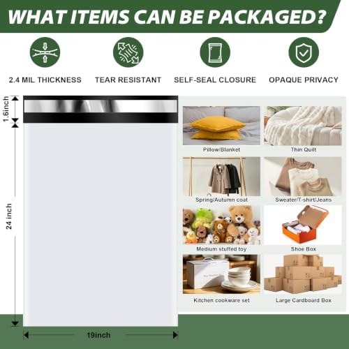 10Pack Thick Large Poly Mailers Bags 19x24 for Clothes and Small Bussiness - Image 2