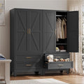Baborokic Metal Wardrobe Cabinet with Hanging Rod,71" Armoire Wardrobe Closet with Adjustable Shelves,Farmhouse Steel Clothing Storage Cabinets for Bedroom,Office,Laundry Room Black by Baborokicforyournewlife
