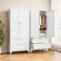 BYNSOE 71" Tall Metal Wardrobe Closet with 2 Drawers, Steel Armoire Cabinet with Hanging Rod and Adjustable Shelves, Freestanding Clothes Storage Organizer for Bedroom Office Furniture by BYNSOE