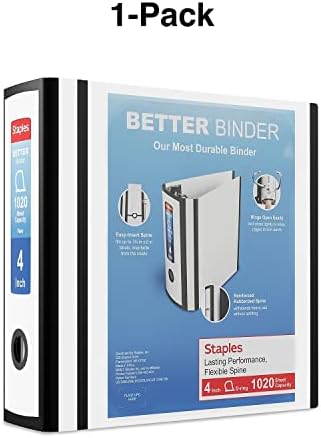 Staples Better 4-Inch 3-Ring View Binder, White, 2-Pack - Image 7