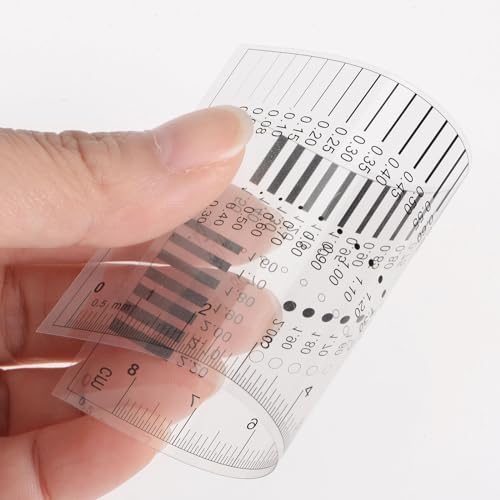 HARFINGTON 5pcs High Precision SEC Size Estimation Chart 8cm 0.5mm Transparency Flaw Detection Film Ruler for Diameter and Line Width Defects Measuring - Image 6