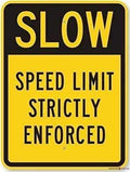 Warning Signs Prompt Signs New Warning Signs Metal Tin Sign - Slow Speed Limit Strictly Enforced 80 Mil Wall Decor Outdoor Industrial Aluminum Sign 12x8 Inches Warning Signs Prompt Signs by Eletina