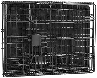 Amazon Basics Portable, Foldable Metal Wire Dog Crate with Removable Tray, Double Door, Divider Panel, 24" x 18" x 20", Black - Image 4