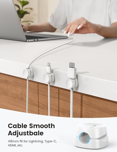 Lamicall 8 Pack Cord Organizer, [1s Lock] Cable Management Clips for Desk - Image 5