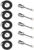 Uvital 5 Pack Phone Cord with Detanglers 10Ft Uncoiled/1.2Ft Coiled, Black by Uvital