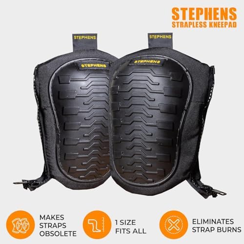 Stephens Strapless Knee Pads for Construction - Heavy Duty Soft Cap Design for Work | Safety Work Gear | Flooring | Roofing | Gardening | Personal Protective Equipment - Cushion Support for Kneeling - Non-Slip Strapless Knee Pad - Eliminate Knee Pain - Image 4