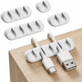 Cord Organizer for Desk, Nightstand Cable Holder, 5 Pack, Multislot, White by GLUIT