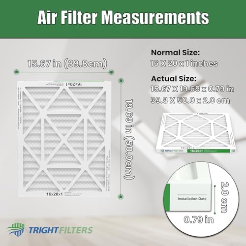 TRIGHTFILTERS 16x20x1 Air Filter 4 Pack, MERV 8 Filter Replacement - Image 2
