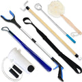 7PC Hip Kit For Seniors Total Hip Replacement Prime, Hip Replacement Kit After Surgery, Hip Replacement Recovery Kit With Grabber,Sock Aid,Leg Lifter,Dressing Stick,Shoehorn,Back Scratcher,Bath Loofah by Nourislif