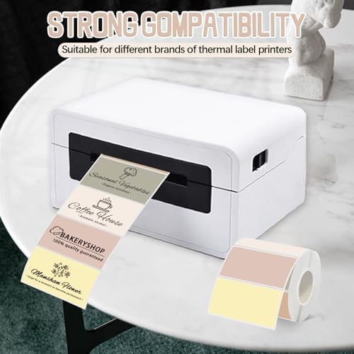 2''x1'' Morandi Direct Thermal Barcode Labels,Self-Adhesive Thermal Printer Stickers for Address Design DIY Logo Business - Image 4
