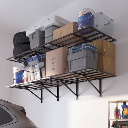 FLEXIMOUNTS 2 Pack 2x6ft Heavy Duty Garage Storage Shelving, 1600lbs, Black by FLEXIMOUNTS