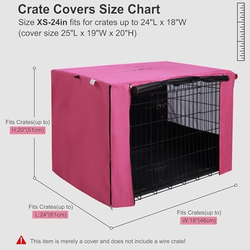 HiCaptain 42-Inch Dog Crate Cover with Mesh, Waterproof Kennel Cover, Pink - Image 6