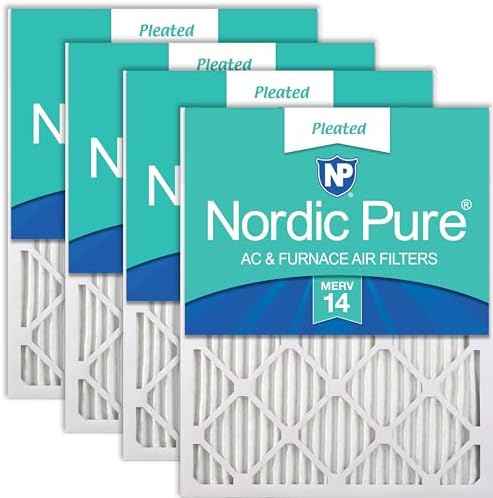 Nordic Pure 18x20x1 Pleated MERV 14 Air Filters 4 Pack by NordicPure