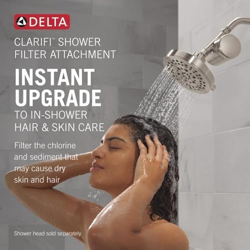 Delta Faucet Clarifi Standard Shower Filter Attachment with Filter, Shower Water Filter, Shower Head Filter, Stainless 7SF100-SS - Image 2