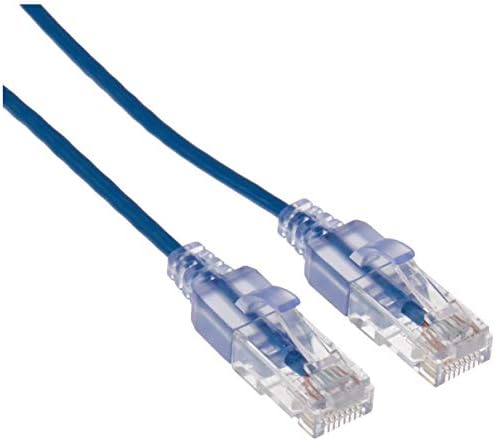 Monoprice SlimRun Cat6A Ethernet Patch Cable - Snagless RJ45 UTP Pure Bare Copper Wire 10G 30AWG 50ft Blue 10-Pack by Monoprice