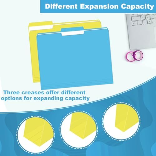 File Folder, HERKKA 30 Pack 1/3 Cut Tab File Folders, Letter Size, Assorted 6 Colors, Colored File Folders Designed for Office and Classroom Use - Image 4