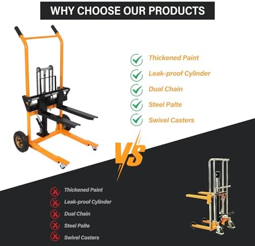 Apollo Hydraulic Material Lift Pallet Truck Dolly 440 Lbs Capacity - Image 4
