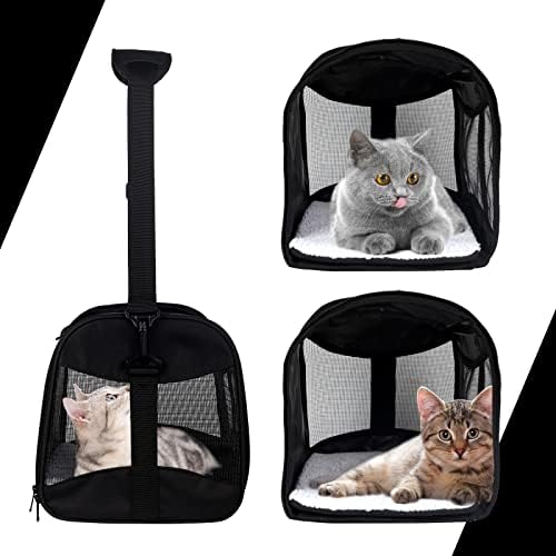 Cat Carrying Case - Pet Carrier Airline Approved, Protable and Breathable Pet Travel Carrier Removable Fleece Pad, Collapsible Cat Carrier Dog Carrier for Medium Cats Small Cats Dogs (X-Large, Black) - Image 3