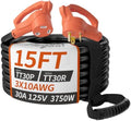 PlugSaf 15 FT 30 Amp RV Extension Cord Outdoor, 10AWG 125V 3750W STW Orange by PlugSaf
