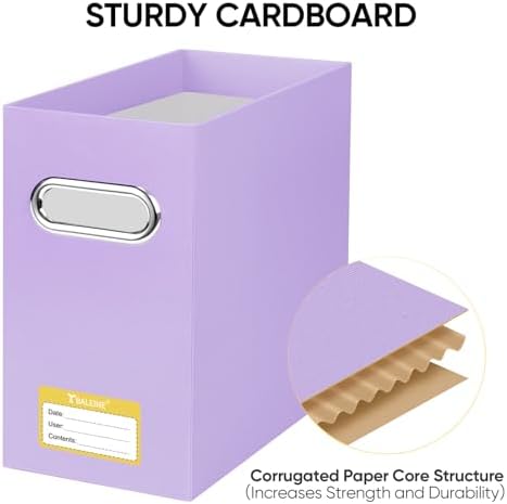 BALEINE 2PK File Organizer Box, Cardboard File Folder Organizer with Handle - Image 4
