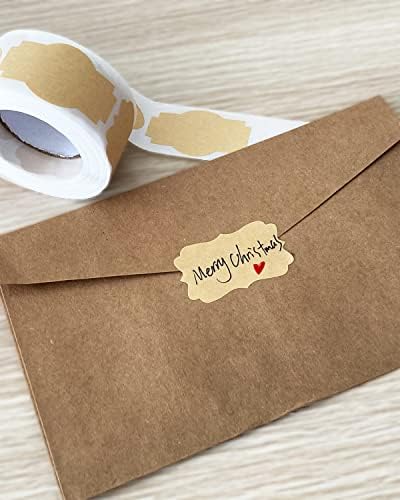 300 Pcs Gift Tag Name Labels Stickers, Kraft Blank Self-Adhesive Jar Labels for Storage Bins Essential Oil Spice Bottle Cosmetic Decoration Food Containers, Mason Labels Craft Presents Stickers - Image 4