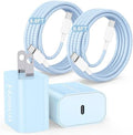 20W USB C Fast Charging for iPhone 17 Air/16/15 Pro Max,2Pack Colorful Mixed Charger Block with Braided Long USB C to C Cables (6/6ft) Compatible with iPhone16/15 Pro/15 Plus/iPad Pro by Hzevn