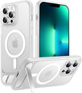 Temdan Magnetic Compatible with iPhone 13 Pro Max Case, [Built-in Invisible Kickstand][Compatible with MagSafe][Military Grade Shockproof] Slim Translucent Matte Phone Case for iPhone 13 Pro Max 6.7" by Temdan