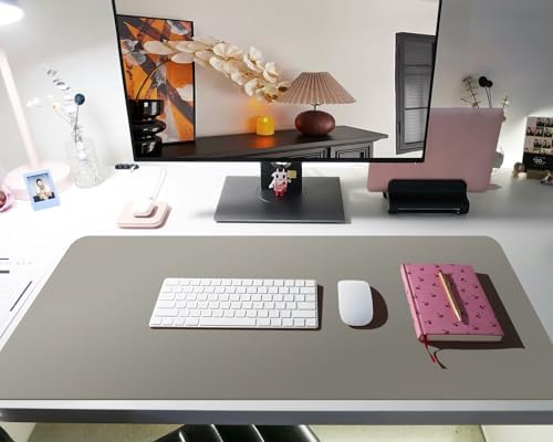 Bloss Grey Desk Mat, Leather Desk Pad, Desk Matt for Desktop, Waterproof Desk Pad Mat, Computer Mat for Office Work/Home/Decor/Desk Protector/Cover(31.5 x 15.7 Inches) - Image 3