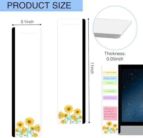 Office Desk Accessories 2pcs Multifunction Computer Monitor Memo Board - Transparent Computer Side Panel Memo Creative Monitor Side Panel Suitable for Office Home Desktop (Monitor Memo Board 7#) - Image 2