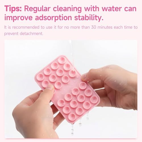 (2 Pack) Upgraded Double Sided Suction Cup Phone Mount, White & Light Pink - Image 6