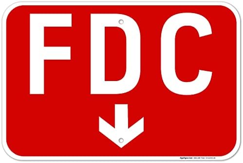 FDC Down Arrow Sign, Red Background, by SigoSigns