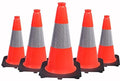 BESEA 18" inch Orange PVC Cones Traffic Safety Cones Black Base Construction by BeSea