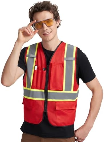 A-KSAFETY High Visibility Safety Vest for Men Women with Pockets and Zipper by Unknown