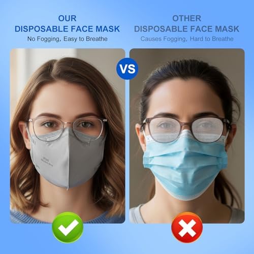KN95 Adjustable Face Masks 10 Pack Individually Wrapped Adult Masks with Adjustable Ear Loops and Anti-Fog Nose Pad - Image 6