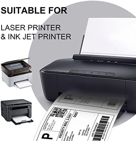 (1000 Labels/500 Sheets)Labelebal Half Sheet Self Adhesive Shipping Labels for Laser & Inkjet Printers, 8.5" x 5.5" Shipping Mailing Labels, 2 Per Page Shipping Labels, 5 1/2 x 8 1/2 Half Sheet Labels - Image 4
