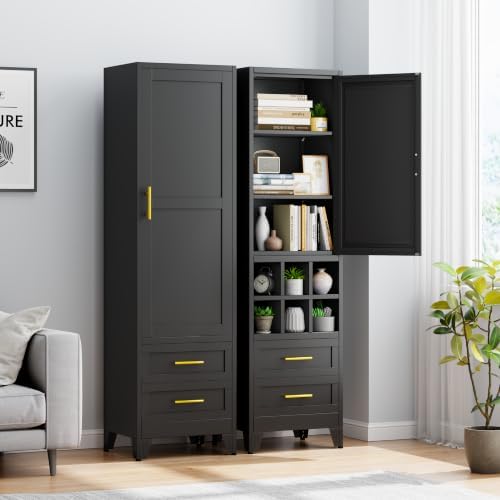 20 inch Wide Storage Cabinet with Doors and Shelves, Tall Narrow Pantry - Image 7
