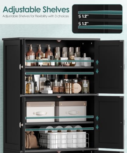 Tall Bathroom Storage Cabinet, 63" H Linen Floor Cabinet - Image 6