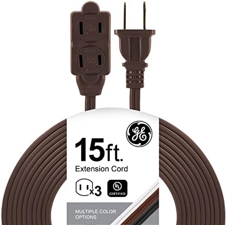 GE 3-Outlet Extension Cord with Multiple Outlets 15 Ft Power Strip 2 Prong by Unknown