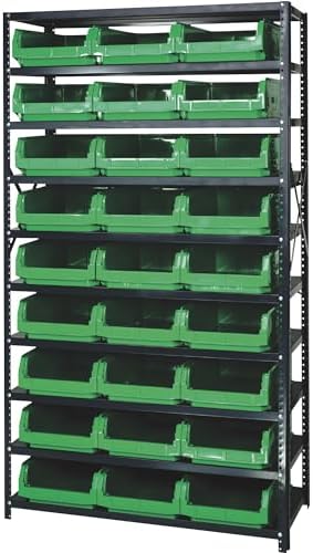Quantum Storage Systems MSU-531YL Solid Heavy Duty 10 Shelves 27 MAGNUM Yellow Bins 75" H x 42" W x 18" D - Image 2