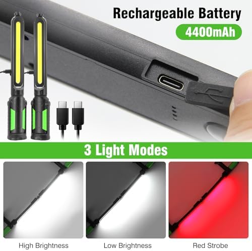 SYLSTAR Work Light for Mechanic, 2400LM LED, 4400mAh Rechargeable, Magnetic, Underhood Work Light with Hooks for Car Repairing/Inspection/Garage/Workshop/Emergency - Image 5