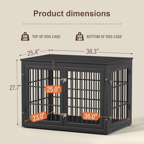 rehomerance 38" Heavy Duty Dog Crate Furniture for Large and Medium Dogs - Image 6