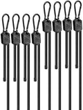 60" 80" Black Adjustable Carabiner Bungee Cords with Hooks, 8 Pack by LuckyStraps