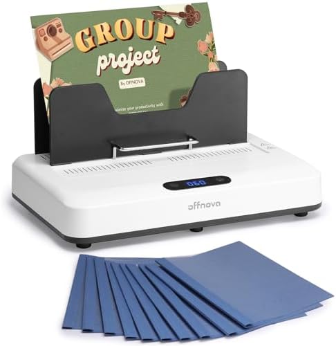 OFFNOVA Thermal Binding Machine 500 Sheets Capacity, No Preheat, Air Cooling, Book Binder Machine with 10 Binding Covers, A4/A5/Letter Size Business Documents, Office and Homeschool Projects by OFFNOVA