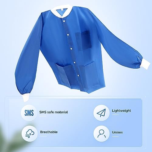 JMU 10-100 Pack Disposable Lab Coats, SMS Disposable Medical Jackets - Image 4