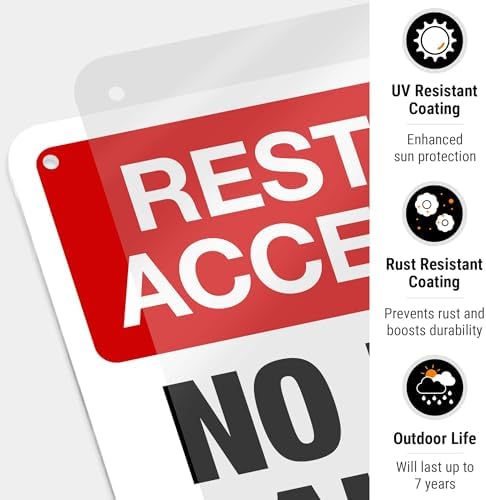 Restricted Access Area No Minors Allowed Sign, 10x7 Inches, Rust Free .040 Aluminum, Made in USA by Sigo Signs - Image 7